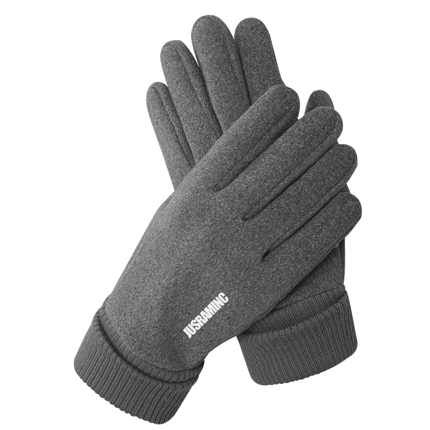 JUSRAMINC Winter Gloves: Warm Touch Screen Gloves for Men and Women, Upgraded Thermal Knit Lining for Texting, Running, and Outdoor Activities