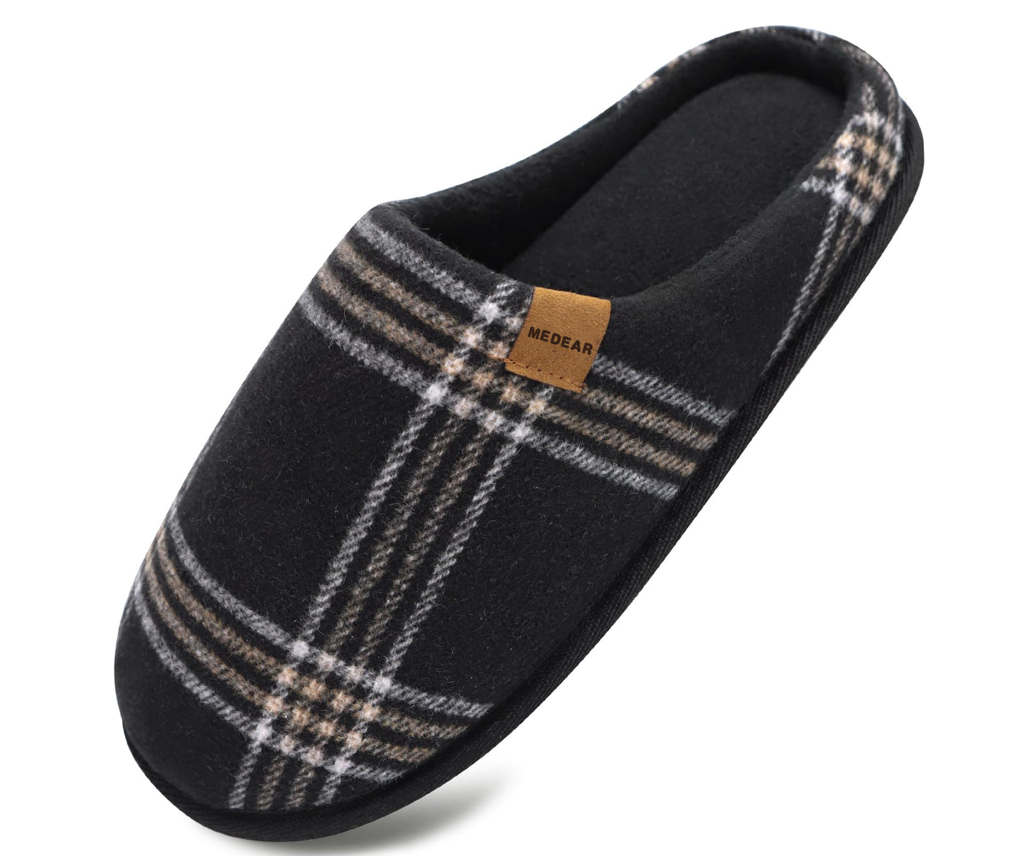 MEDEAR Unisex Mens Womens Cozy Memory Foam Scuff Slippers Casual Slip On Warm House Shoes Indoor/Outdoor Felt Sandal Slippers