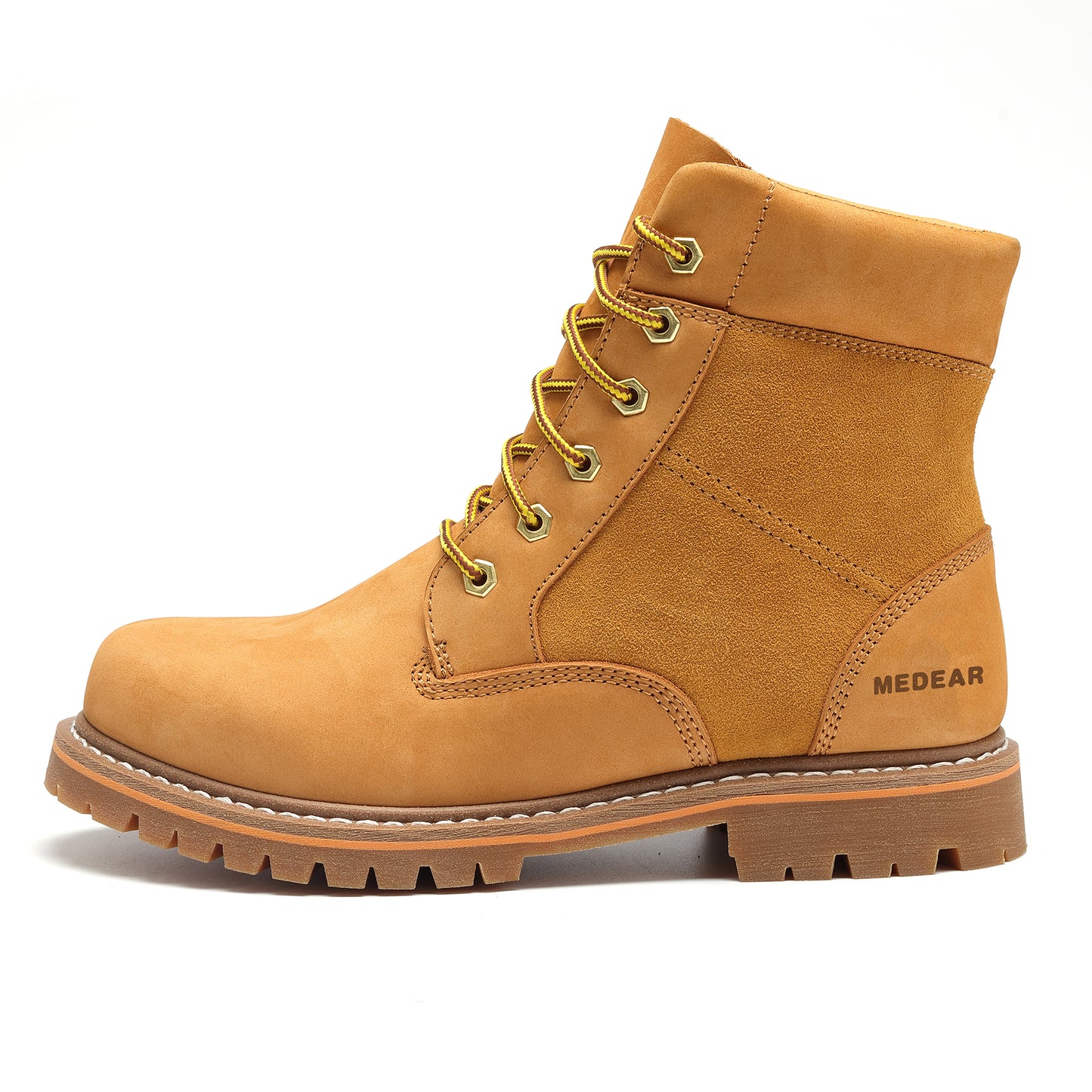 MEDEAR Mens 6" Soft Toe Suretrack Leather Slip Resistant Durable Work Boots