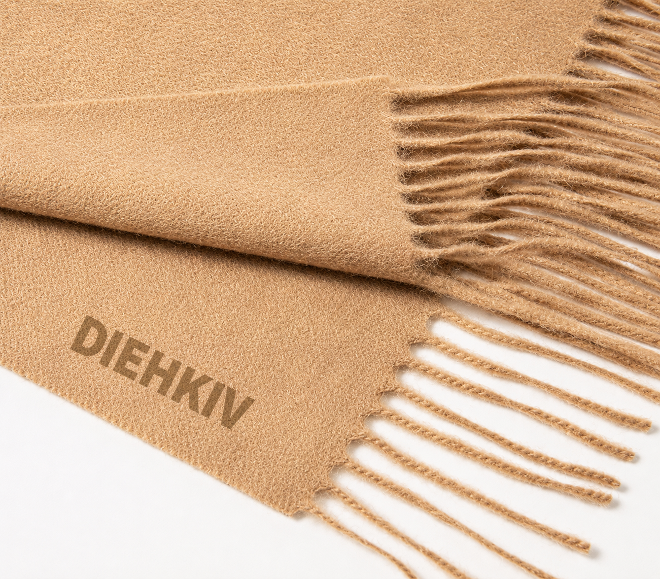 DIEHKIV 100% Cashmere Scarf with Fringed Edges, Ultra Soft Large Cashmere Shawl Wrap for Women and Men