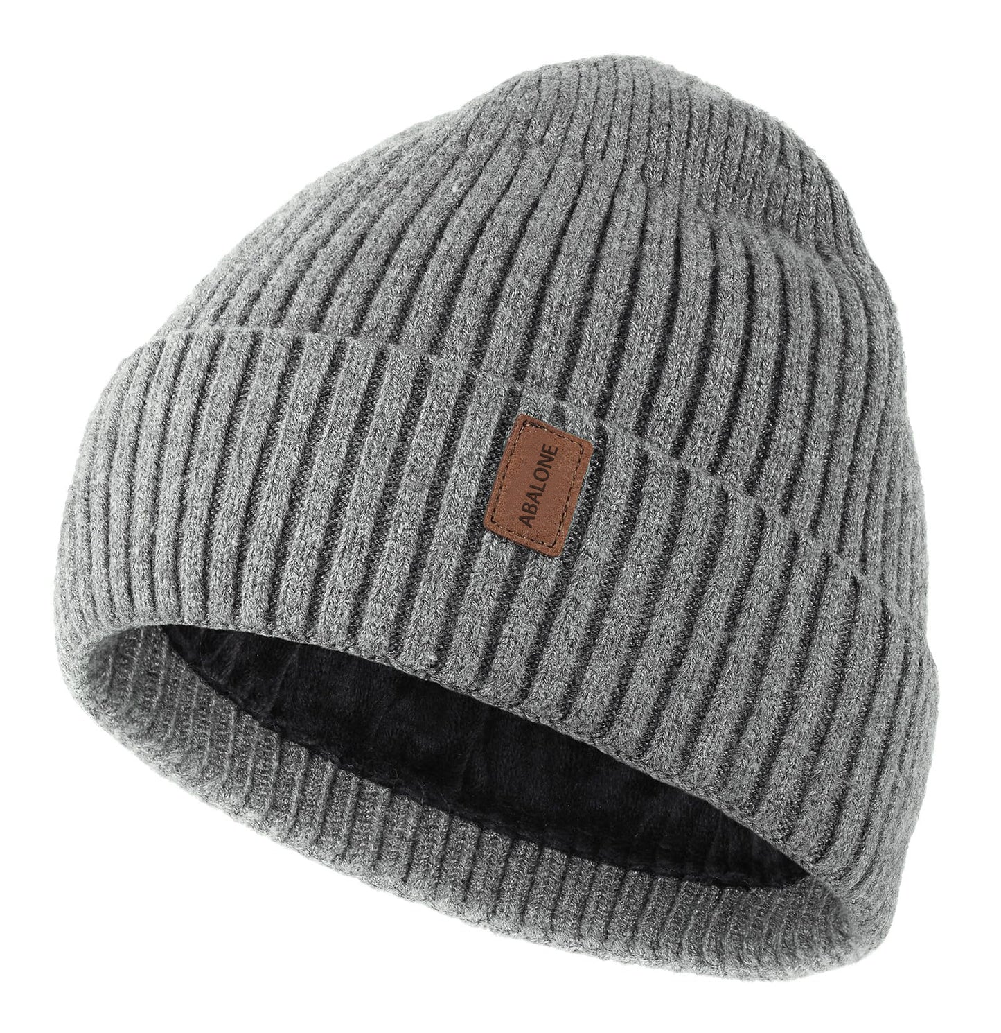 ABALONE Warm Beanie for Men Women, Fleece Lined Beanie Warm Winter Caps Unisex Fashion Knit Cuffed Cap