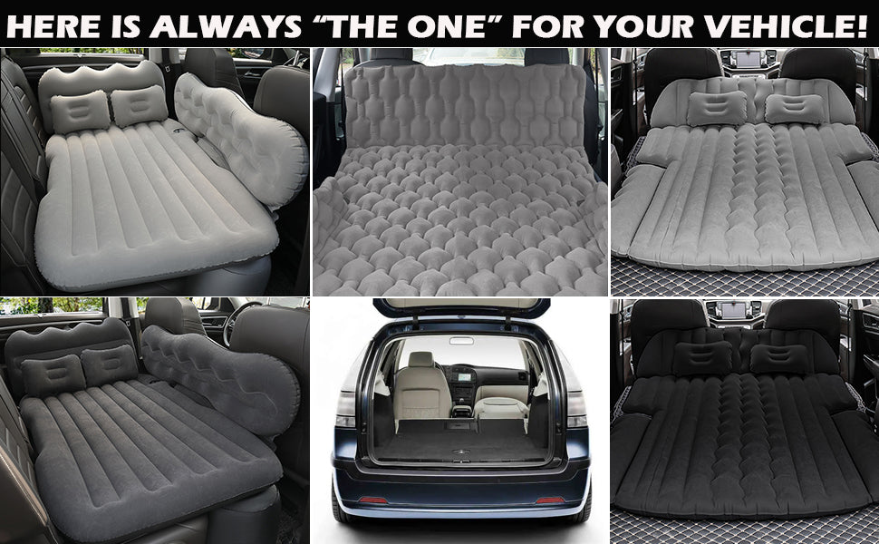 Inflatable Car Air Mattress Portable Sleeping Bed for Backseat and Trunk