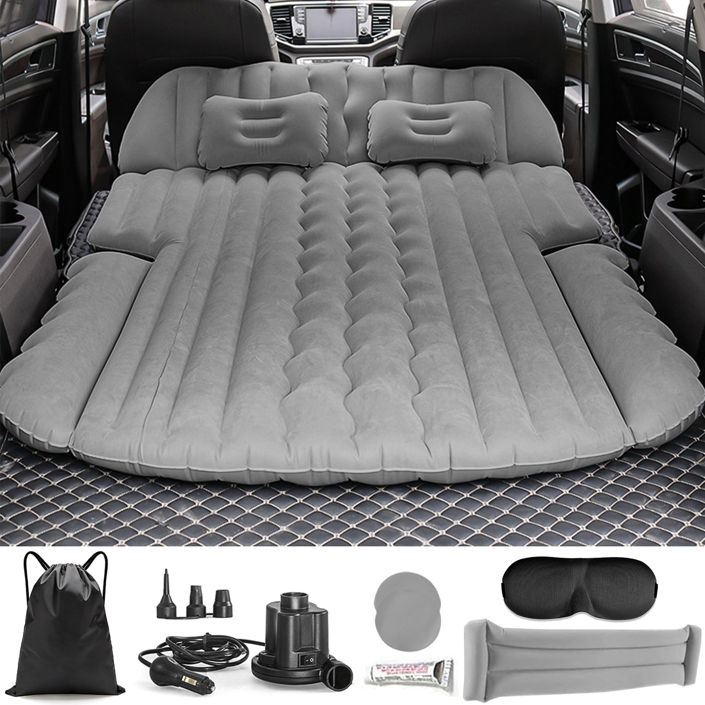 Inflatable Car Air Mattress Portable Sleeping Bed for Backseat and Trunk