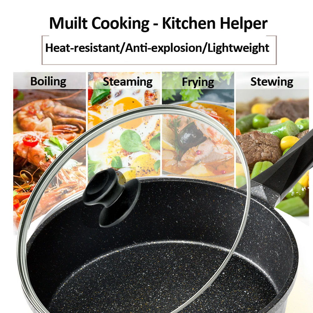 Glass Lid for Frying Pan, Tempered Replacement Cover Compatible with All 12 inches Cookware for Skillets, Round Cast Iron, Cast Aluminium, Stainless Steel Pans &Pots