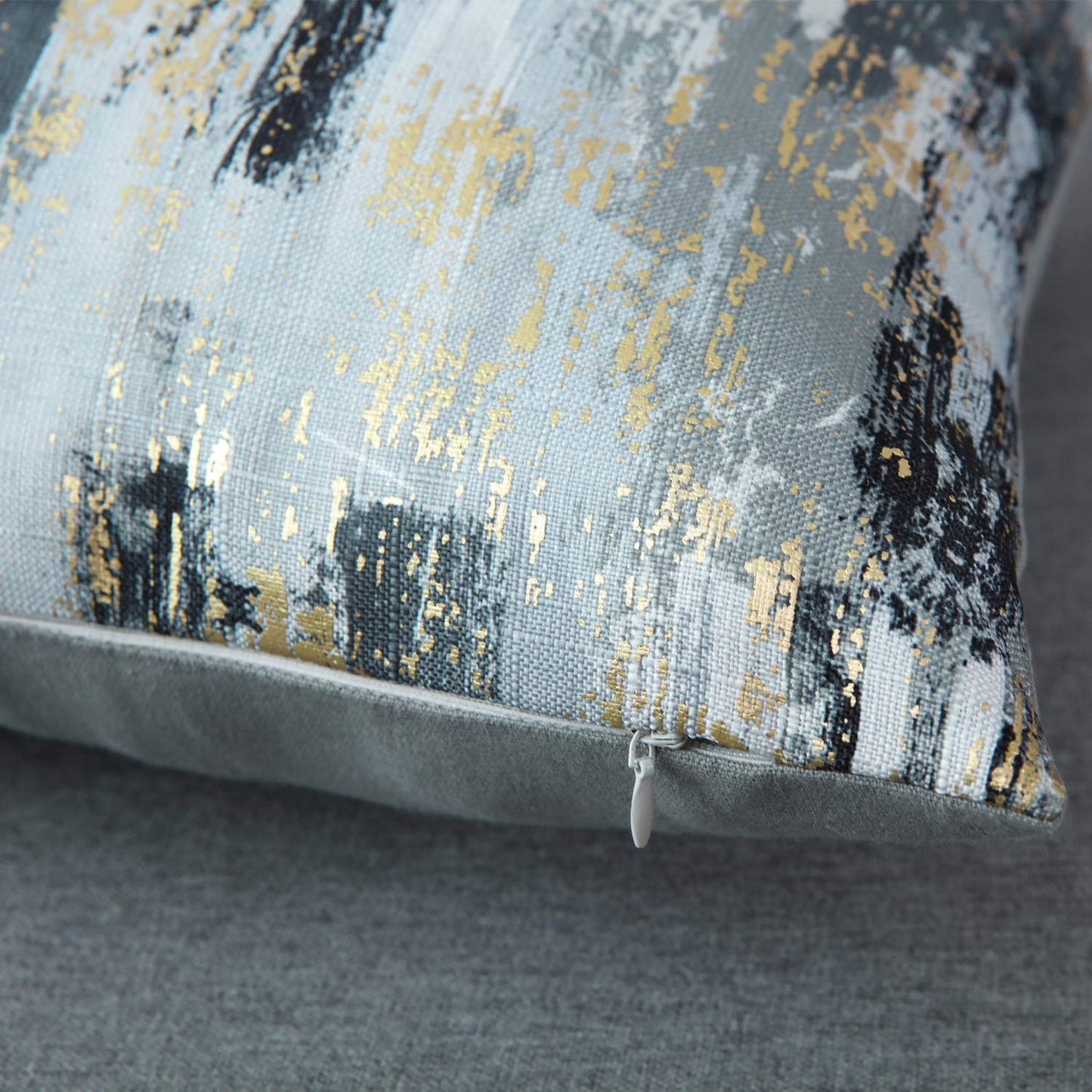 GREAGLE Cushion Covers Cases Soft Decorative Luxury Cotton Linen Black Gold
