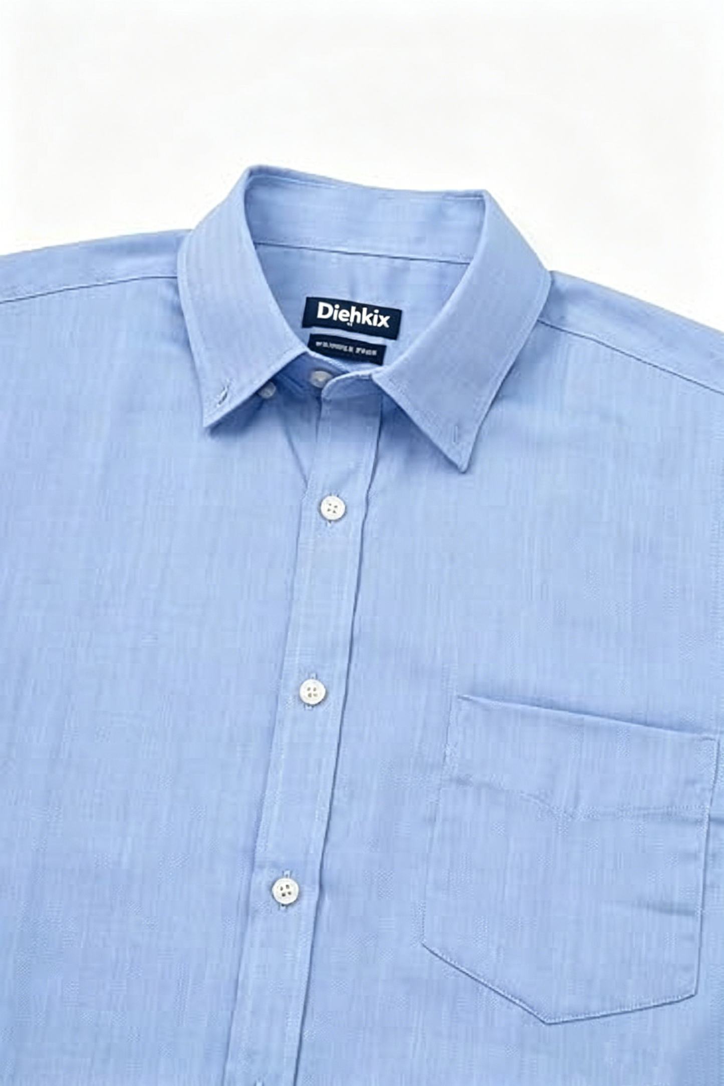 DIEHKIX Men's Dress Shirt Fitted Poplin Solid Black For Men