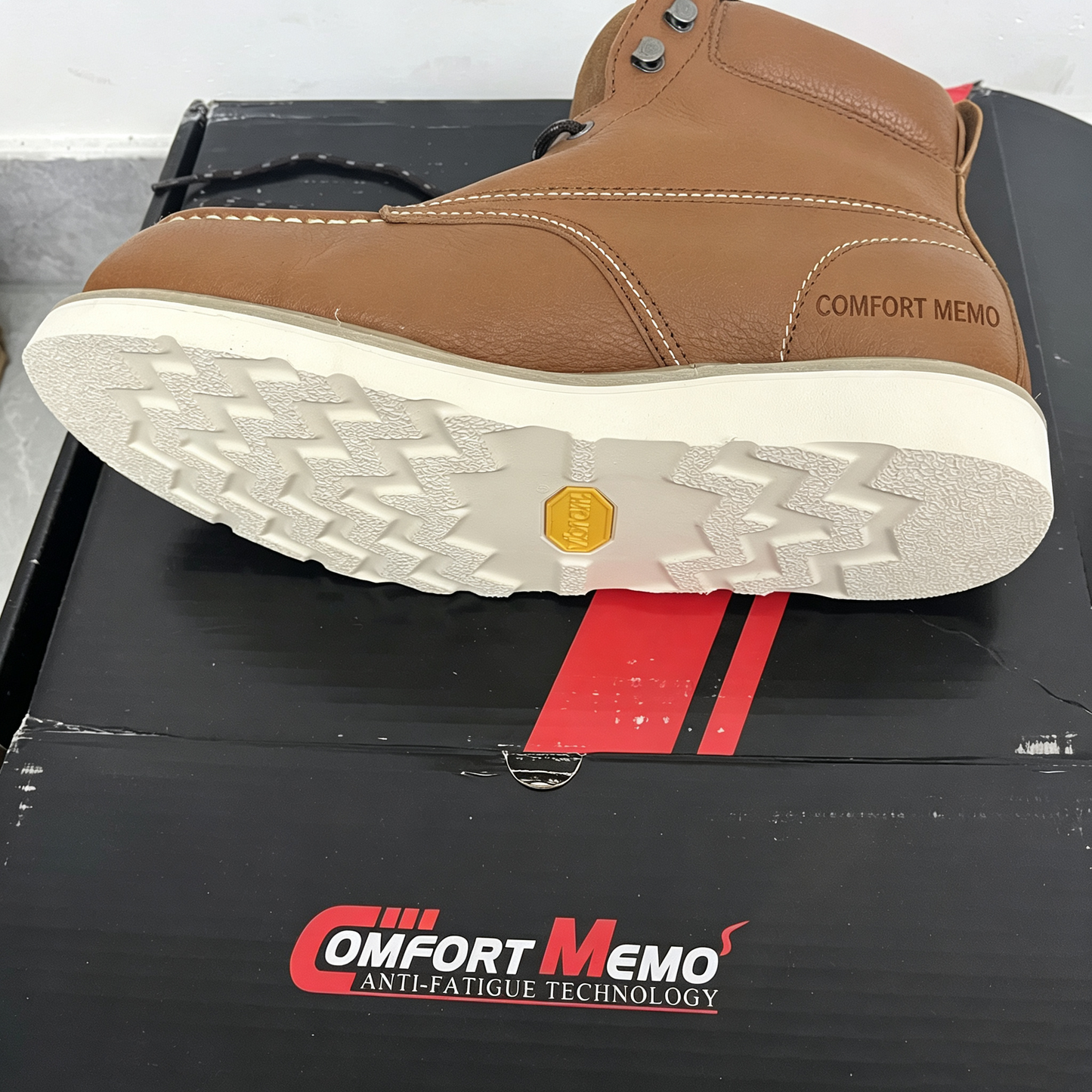 COMFORT MEMO Men's Stylish Classic Leather Work Boots