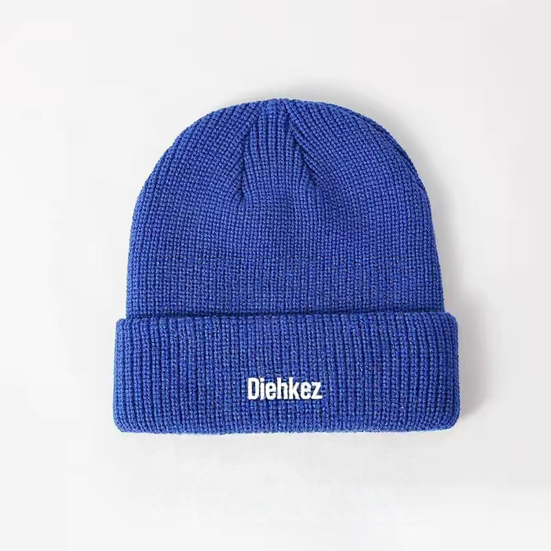 Diehkez Unisex Knit Beanie Hat, Warm Fleece Lined Winter Cap, Stretchy Soft Wool Blend Skull Cap for Men & Women One Size