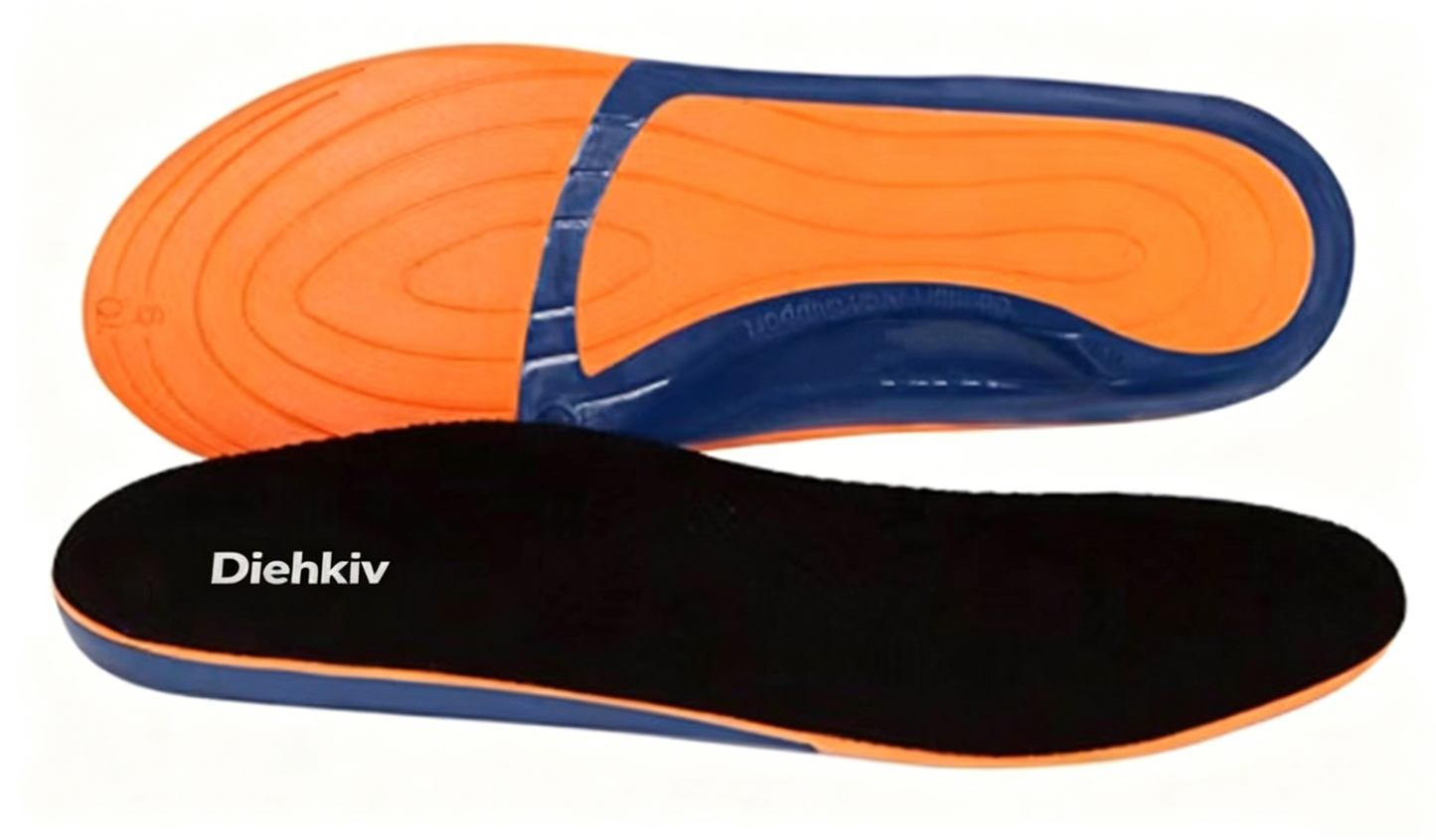 DIEHKIV Shoe Insoles for Men, Memory Foam Insoles Relieve Flat Feet & Heel Pain Anti-Fatigue Arch Support Work Boot/Hiking Shoe Inserts