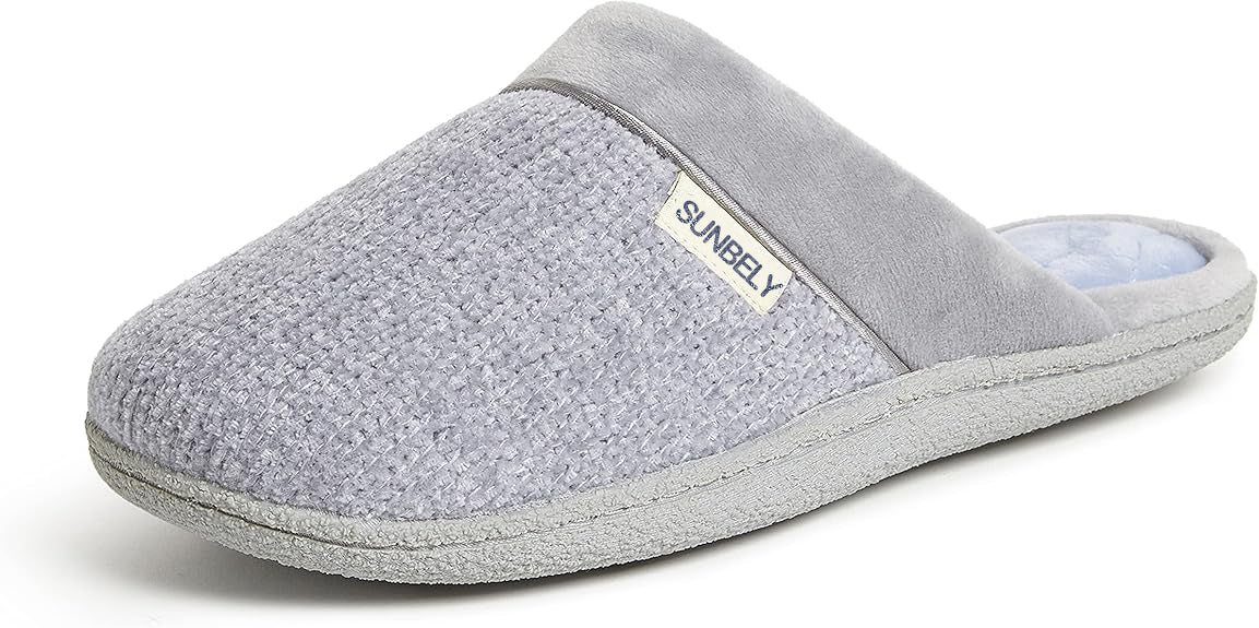 SUNBELY Women's Slip On Memory Foam Comfort Samatha Scuff House Slipper