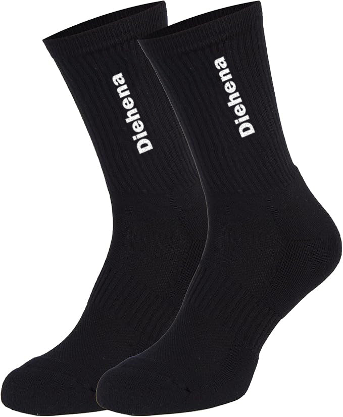 Diehena Cotton Crew Sock, Arch Support, Seamless Toe, Half Cushion Heel, Ultra Soft, Unisex European