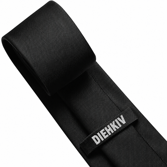 DIEHKIV Men's Ties Solid Pure Color Neckties Formal Black Ties For Men
