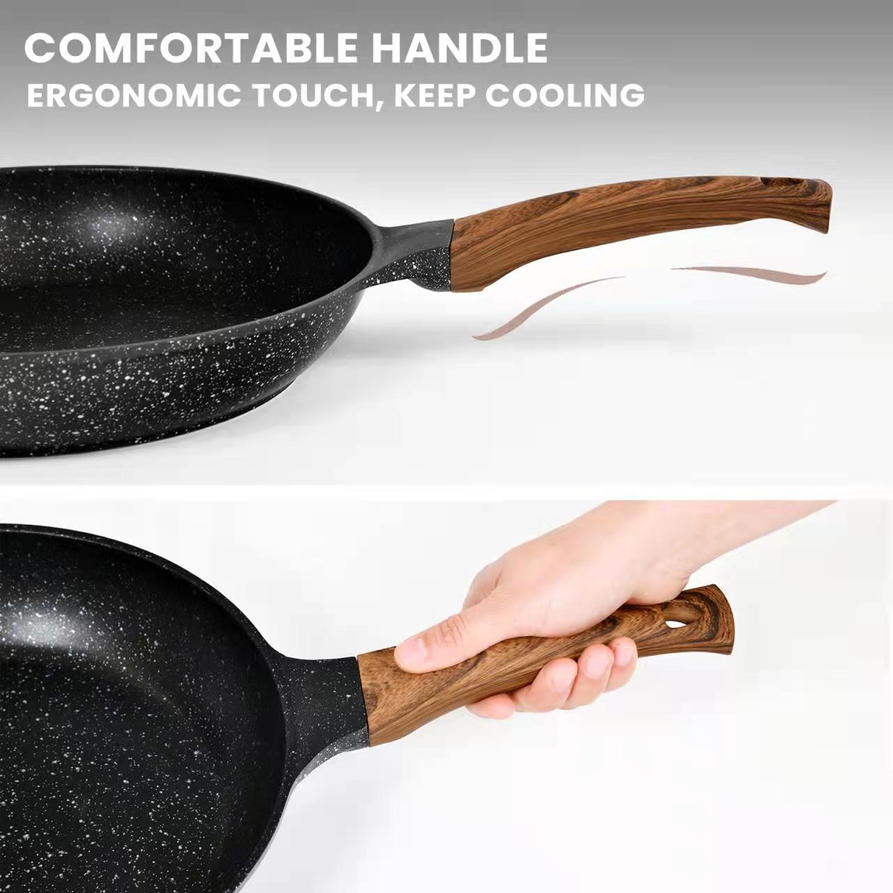 11 in Nonstick Frying Pan with Heat Indicator, PFOA-Free Granite Stone Coating Skillet for Gas, Electric, Induction, Stove Top