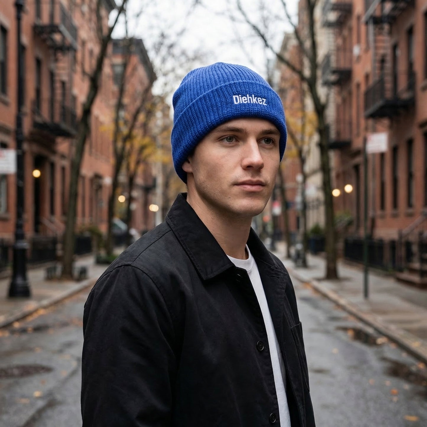 Diehkez Unisex Knit Beanie Hat, Warm Fleece Lined Winter Cap, Stretchy Soft Wool Blend Skull Cap for Men & Women One Size