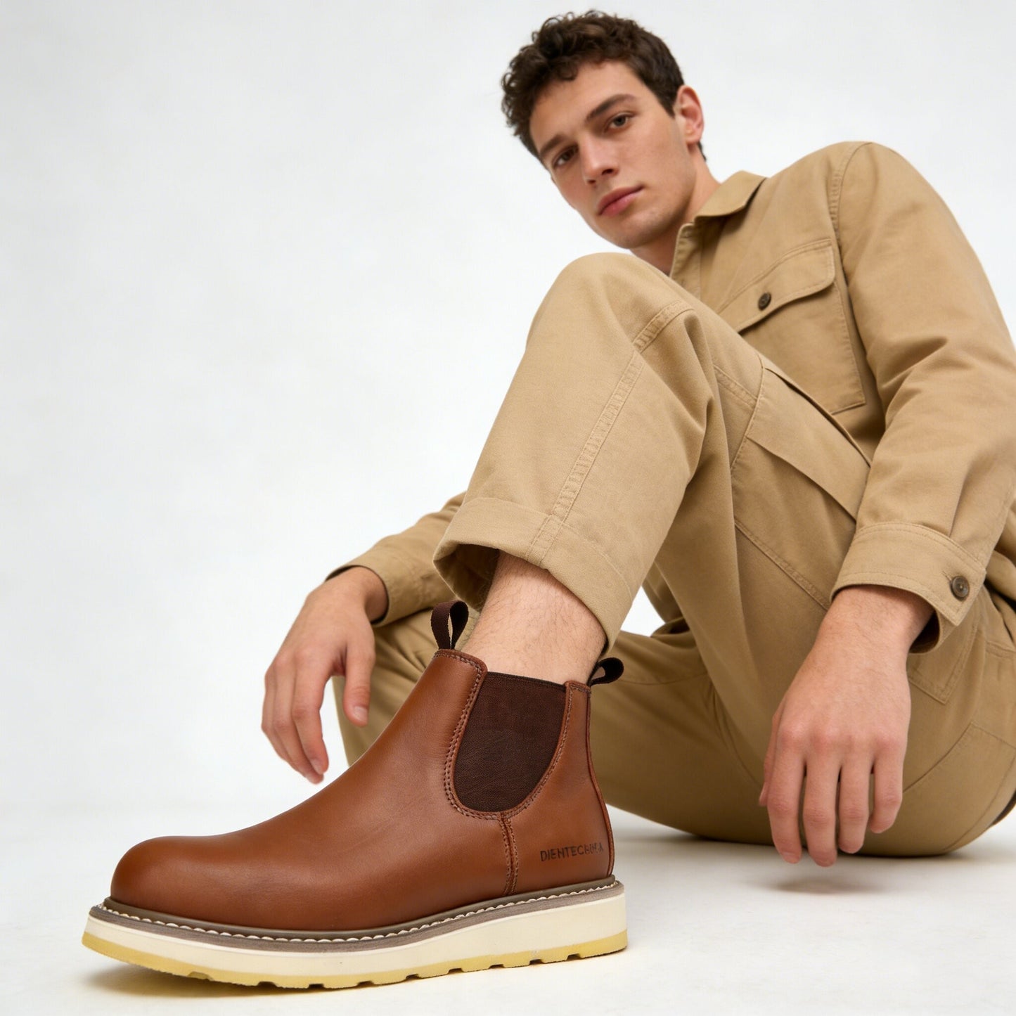 DIEHTECHRA Men's Slip-on Soft Toe 6 in Leather  Work Boot