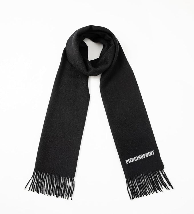 PIERCINGPOINT 100% Cashmere Scarf with Fringed Edges, Ultra Soft Large Cashmere Shawl Wrap for Women and Men