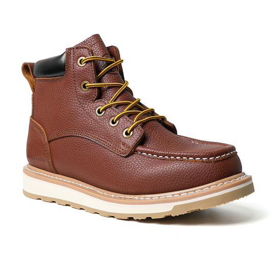 ROCESTONE Men’s Soft Toe – EH Rated, Slip-Resistant Leather Moc Toe Boots