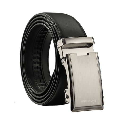 ROCESTONE Classic Black Leather Belt Durable Comfortable for Everyday Use