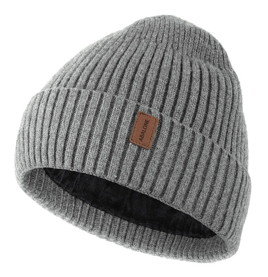 ABALONE Warm Beanie for Men Women, Fleece Lined Beanie Warm Winter Caps Unisex Fashion Knit Cuffed Cap