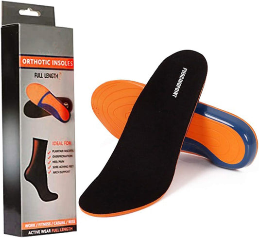 PIERCINGPOINT Shoe Insoles for Men, Memory Foam Insoles Relieve Flat Feet & Heel Pain Anti-Fatigue Arch Support Work Boot/Hiking Shoe Inserts
