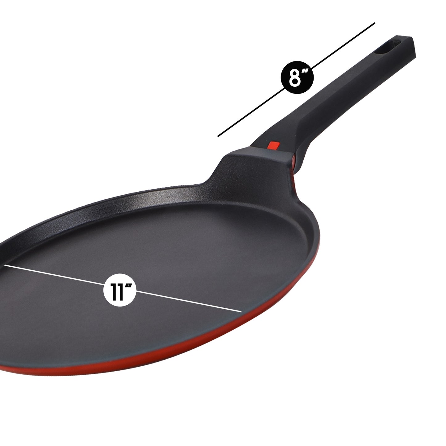 DIIG Non Stick Crepe Pan 11 Inch with Spreader Spatula, No Stick Pancake Pan for Cooking, Griddle for Frying Egg, Steak, Crepe Cake, Omelette Pan with Induction Bottom