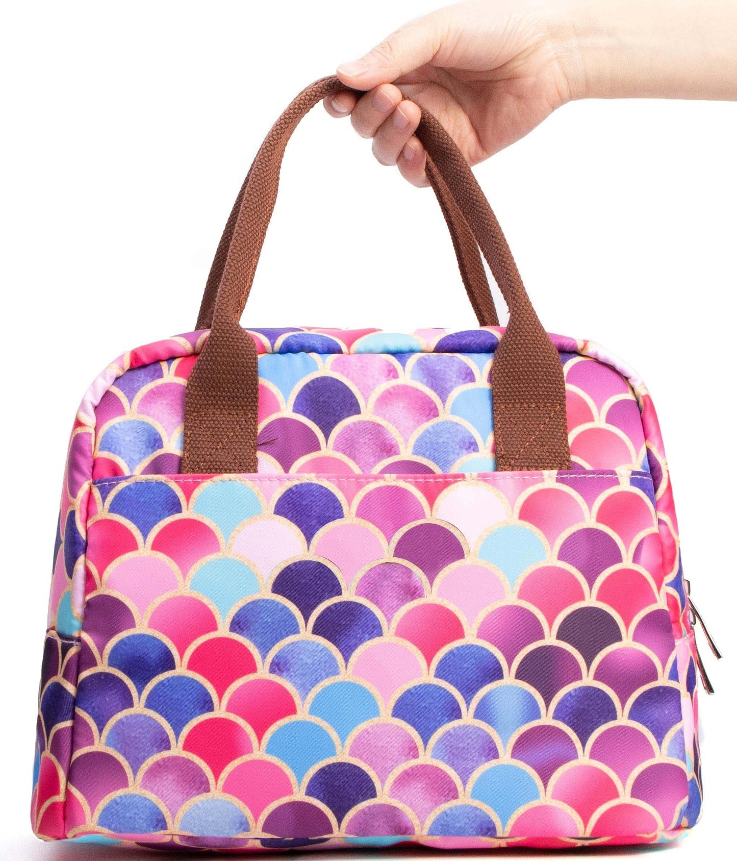 Teen Lunch Bags Girls Women Insulated Cooler Tote Box for School Work, Floral