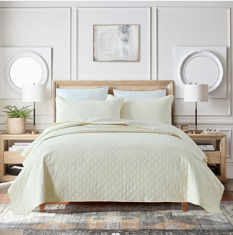 3-Piece Queen King Quilt Set Soft Warm Reversible Lightweight Bedspread Coverlet