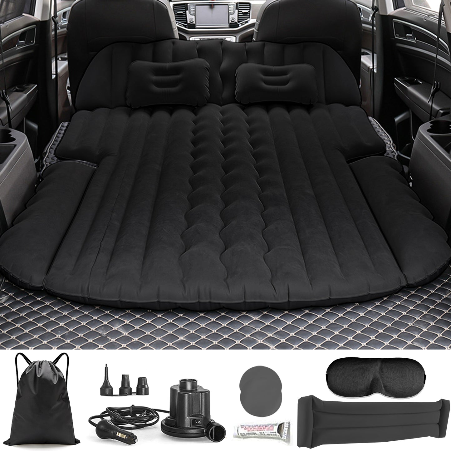 Inflatable Car Air Mattress Portable Sleeping Bed for Backseat and Trunk