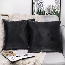 Load image into Gallery viewer, HIARUO Decorative Faux Woven Leather Pillow Covers Cases 18*18 inch, Pack of 4
