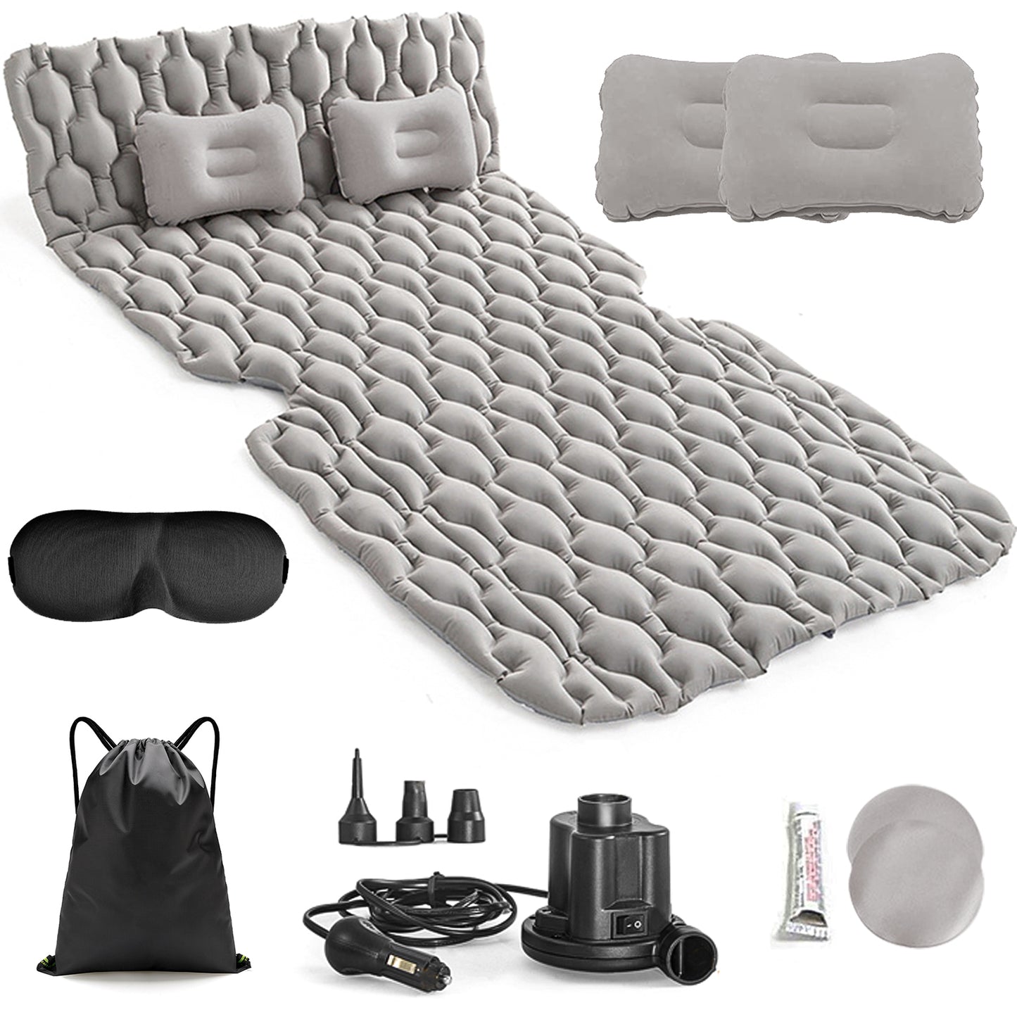 Inflatable Car Air Mattress Portable Sleeping Bed for Backseat and Trunk