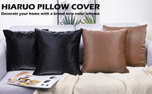 Load image into Gallery viewer, HIARUO Decorative Faux Woven Leather Pillow Covers Cases 18*18 inch, Pack of 4
