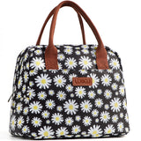 DIIG Daisy Lunch Bags Girls Women Insulated Cooler Tote Box for School Work, Floral