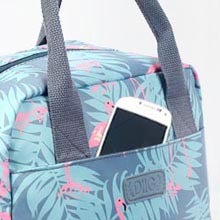 Flamingo Lunch Bags for Women, Foldable Lunch Bags Insulated Cooler Tote Box for Office Work School