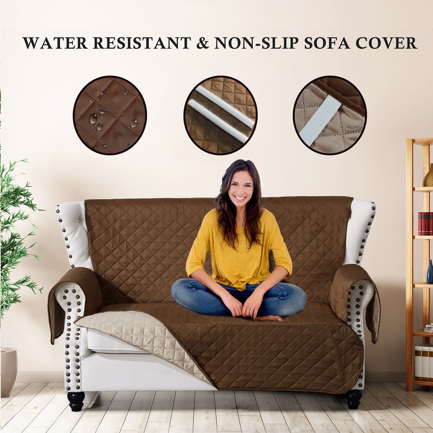 Waterproof Couch Cover Non-Slip Sofa Slipcover Washable Cat Dog Furniture