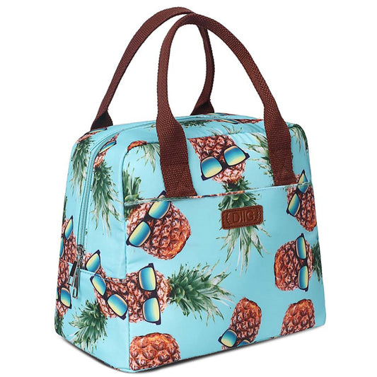 Lunch Bag for Women Girls , Reusable Insulated Cooler Cute Lunch Box for School Office Work, Pineapple Print