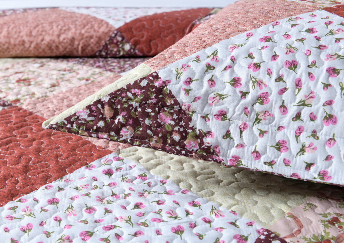 3-Piece Plaid Quilt Set, Queen/King Size Quilt Bedspread Coverlet Bedding Set with 2 Pillow Shams for All Season