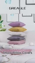 Load and play video in Gallery viewer, GREAGLE Throw Pillow Covers Square Cushion Covers with Basket Weave Pattern Decorative
