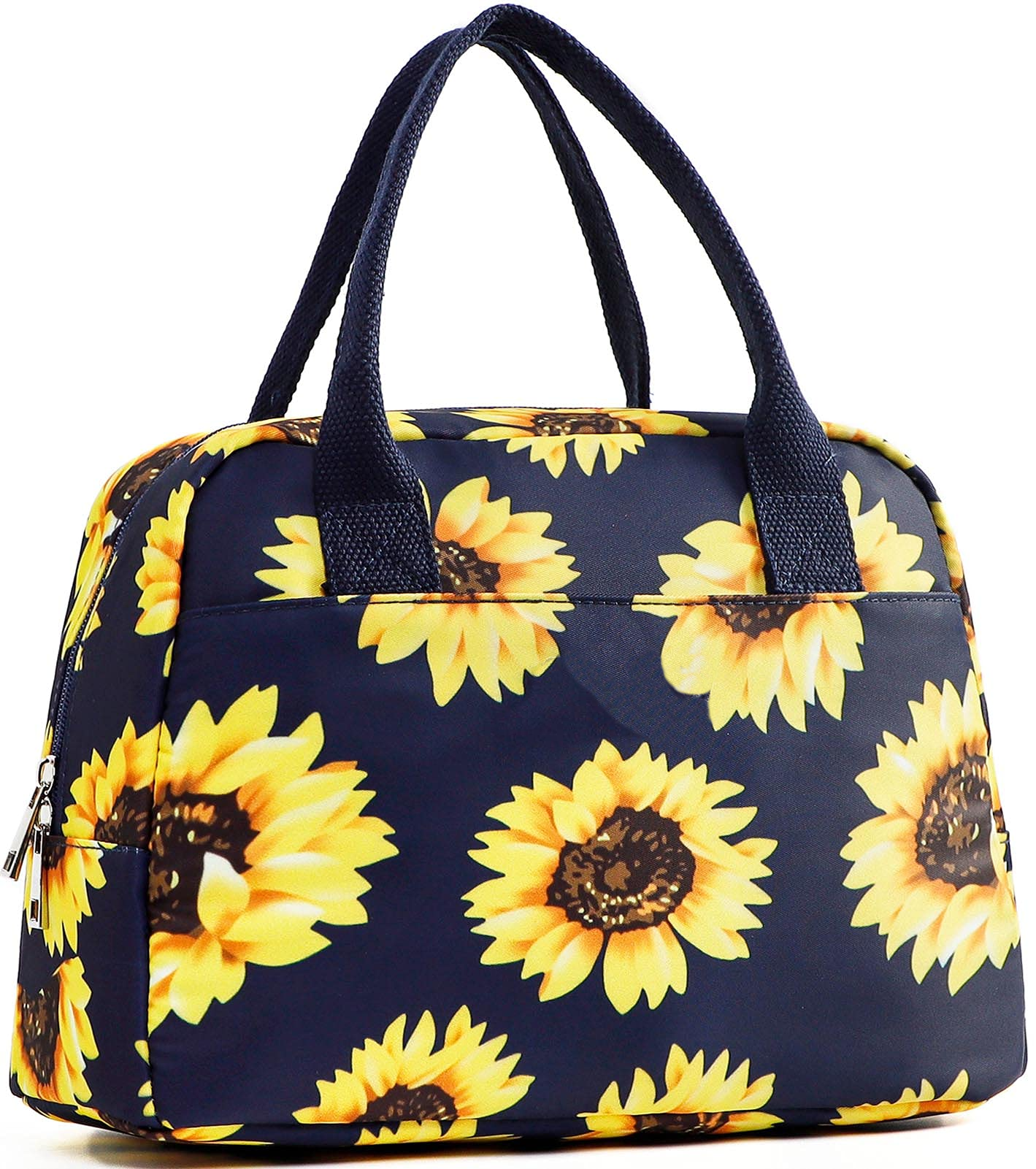 Teen Lunch Bags Girls Women Insulated Cooler Tote Box for School Work, Floral