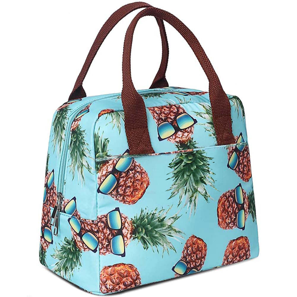 Teen Lunch Bags Girls Women Insulated Cooler Tote Box for School Work, Floral