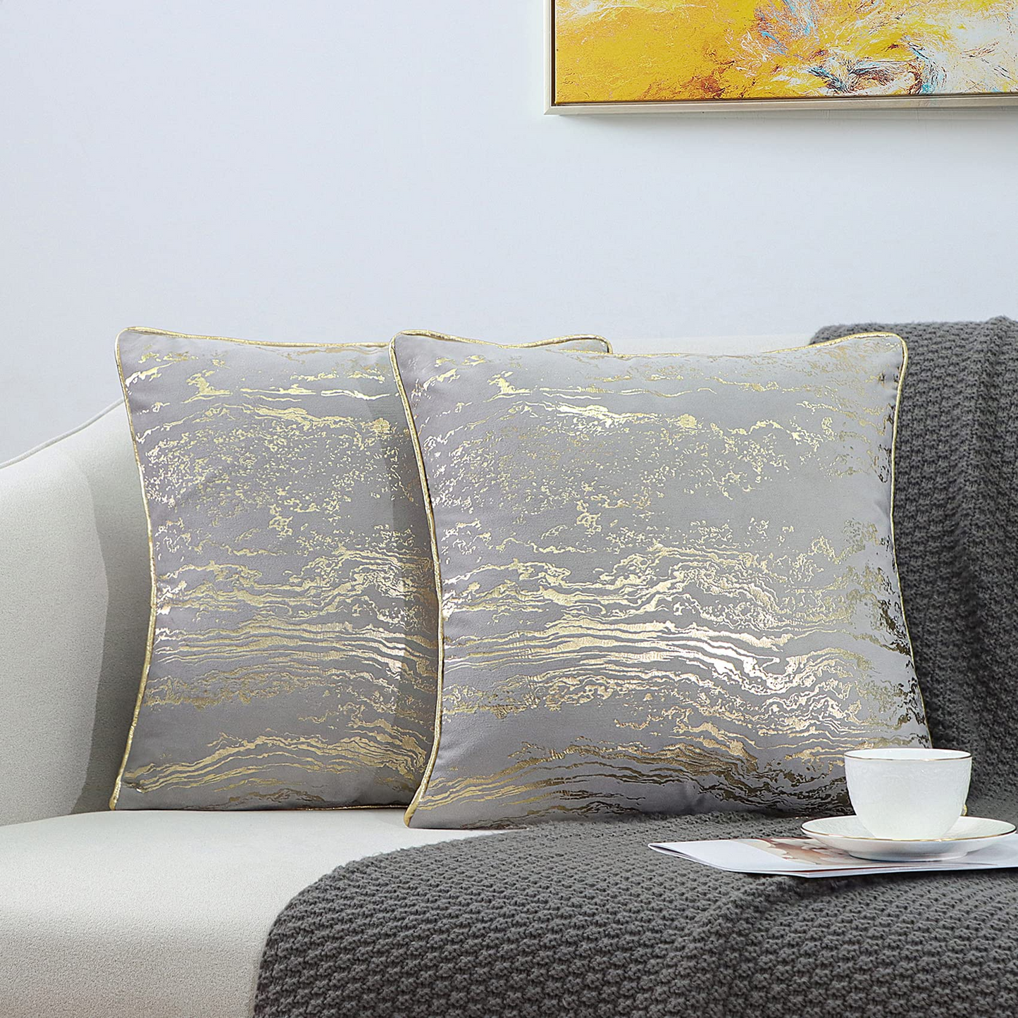 Pillowcases Square Cushion Covers Luxury Modern Pillow Covers for Couch Sofa Bed Living Room Home Decoration