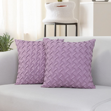 Load image into Gallery viewer, GREAGLE Throw Pillow Covers Square Cushion Covers with Basket Weave Pattern Decorative
