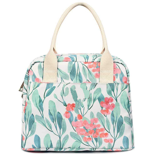 Teen Lunch Bags Girls Women Insulated Cooler Tote Box for School Work, Floral