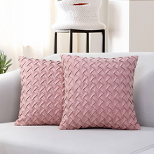 Load image into Gallery viewer, GREAGLE Throw Pillow Covers Square Cushion Covers with Basket Weave Pattern Decorative
