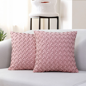 GREAGLE Throw Pillow Covers Square Cushion Covers with Basket Weave Pattern Decorative