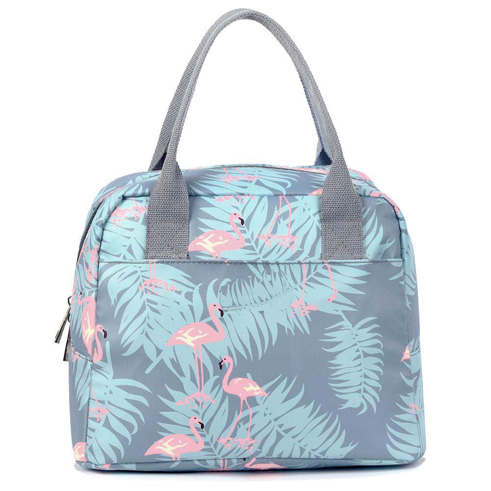 Flamingo Lunch Bags for Women, Foldable Lunch Bags Insulated Cooler Tote Box for Office Work School