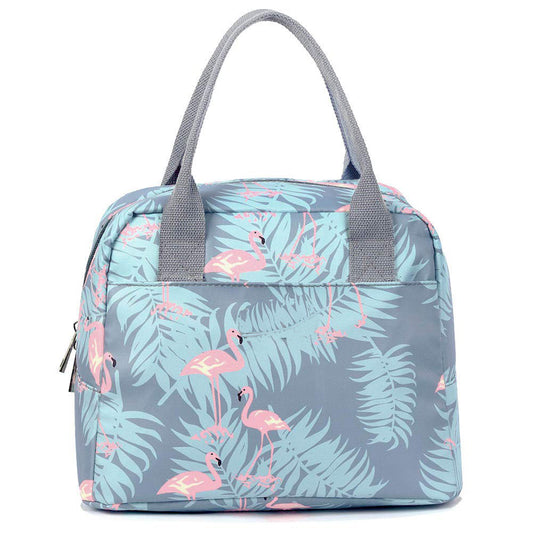 Flamingo Lunch Bags for Women, Foldable Lunch Bags Insulated Cooler Tote Box for Office Work School