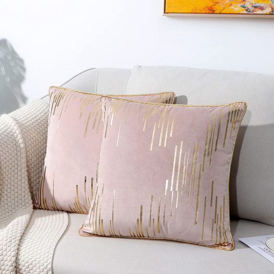 GREAGLE Velvet Throw Pillow Covers Gold Pillowcases Square Cushion Covers Luxury Modern Pillow Covers