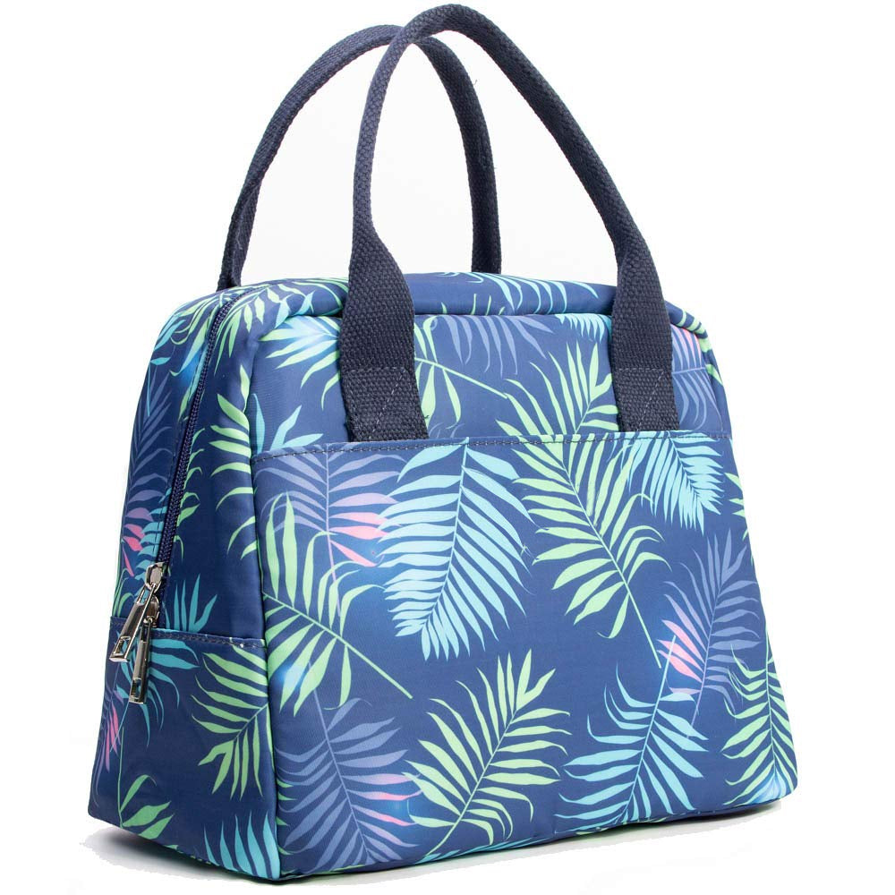 Lunch Box for Boys Girls, Reusable Insulated Cooler Cute Lunch Tote Bag for School Picnic, Leaf Print