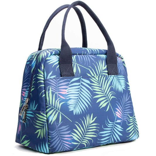 Lunch Box for Boys Girls, Reusable Insulated Cooler Cute Lunch Tote Bag for School Picnic, Leaf Print