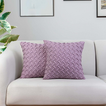 Load image into Gallery viewer, GREAGLE Throw Pillow Covers Square Cushion Covers with Basket Weave Pattern Decorative
